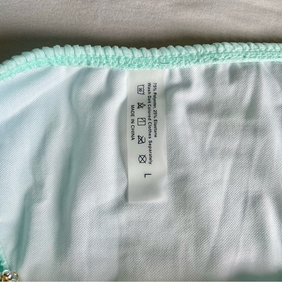 Shein Light Blue Bikini with Gold Charmed Chain - Picture 6 of 7